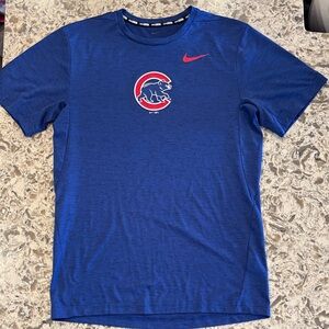 Nike Royal Blue Chicago Cubs Short Sleeve Tee with Red Logo